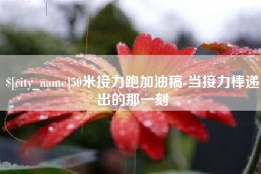 沈阳50米接力跑加油稿-当接力棒递出的那一刻