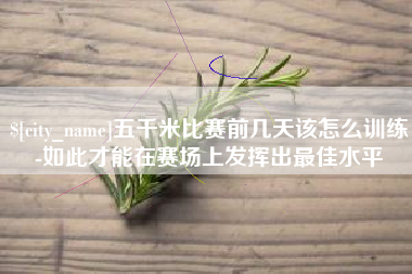 沈阳五千米比赛前几天该怎么训练-如此才能在赛场上发挥出最佳水平