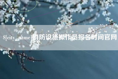 沈阳消防设施操作员报名时间官网