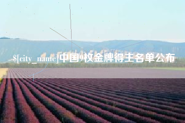 沈阳中国9枚金牌得主名单公布