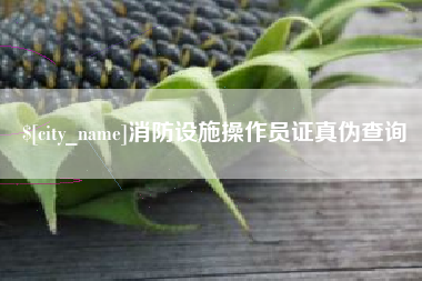沈阳消防设施操作员证真伪查询