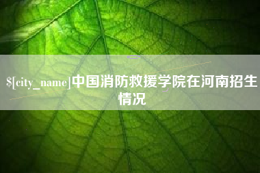 沈阳中国消防救援学院在河南招生情况