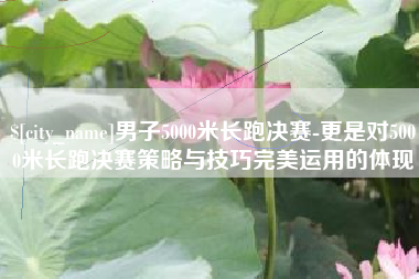 沈阳男子5000米长跑决赛-更是对5000米长跑决赛策略与技巧完美运用的体现