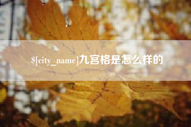 沈阳九宫格是怎么样的