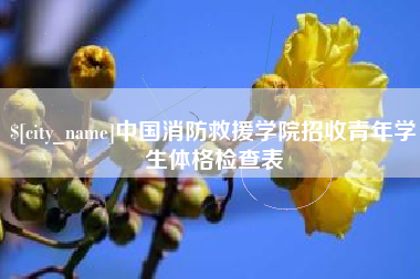 沈阳中国消防救援学院招收青年学生体格检查表